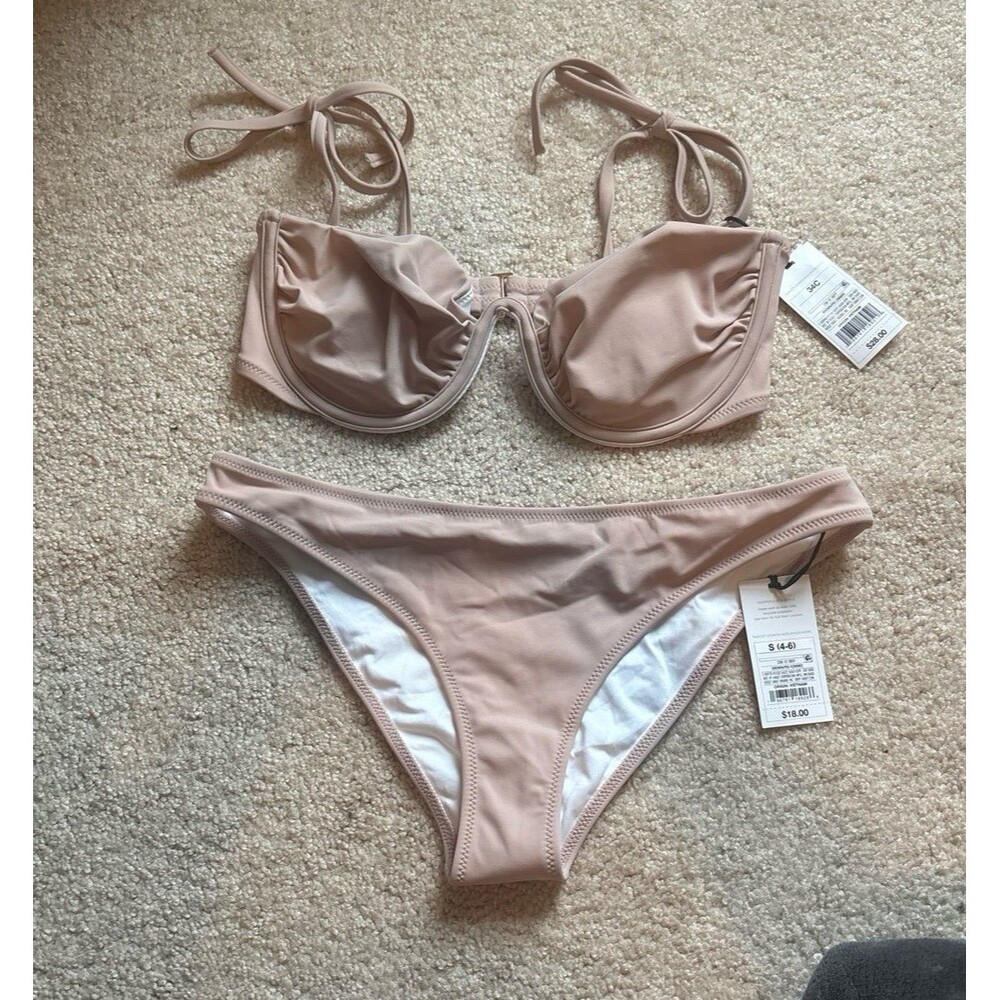 Women's bikini set, size S, nude color